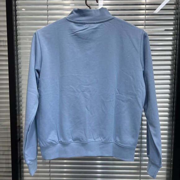 PARKE Women's Sky Blue Mock Neck Sweatshirt - Picture 2 of 6